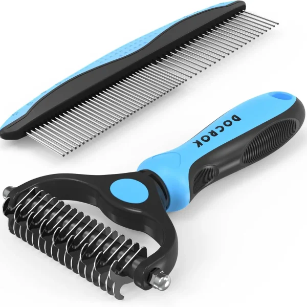 Deshedding Brush with Metal Comb